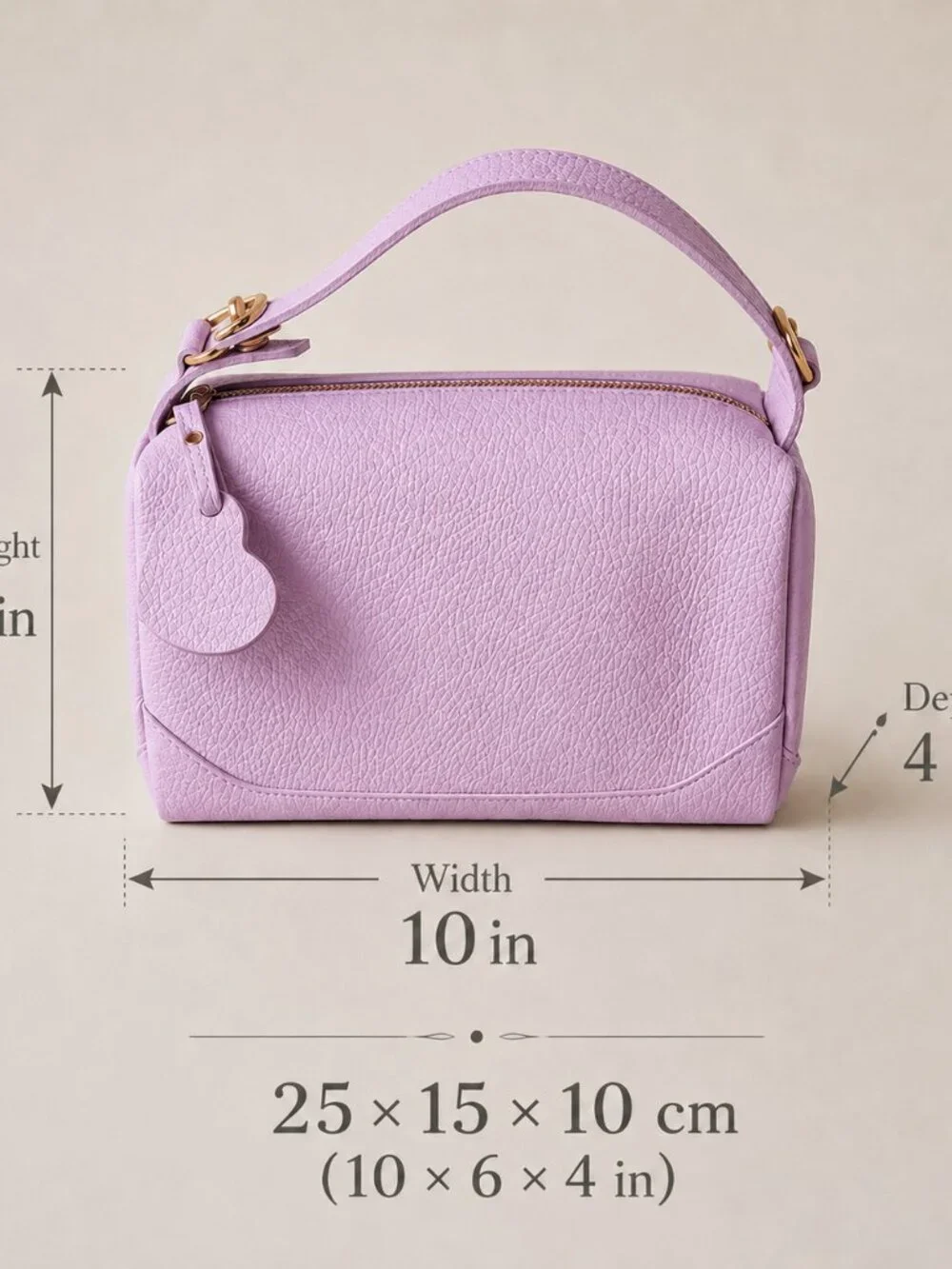 Lilac Italian Leather Crossbody Bag, Pastel Shoulder Bag, Minimalist Purse